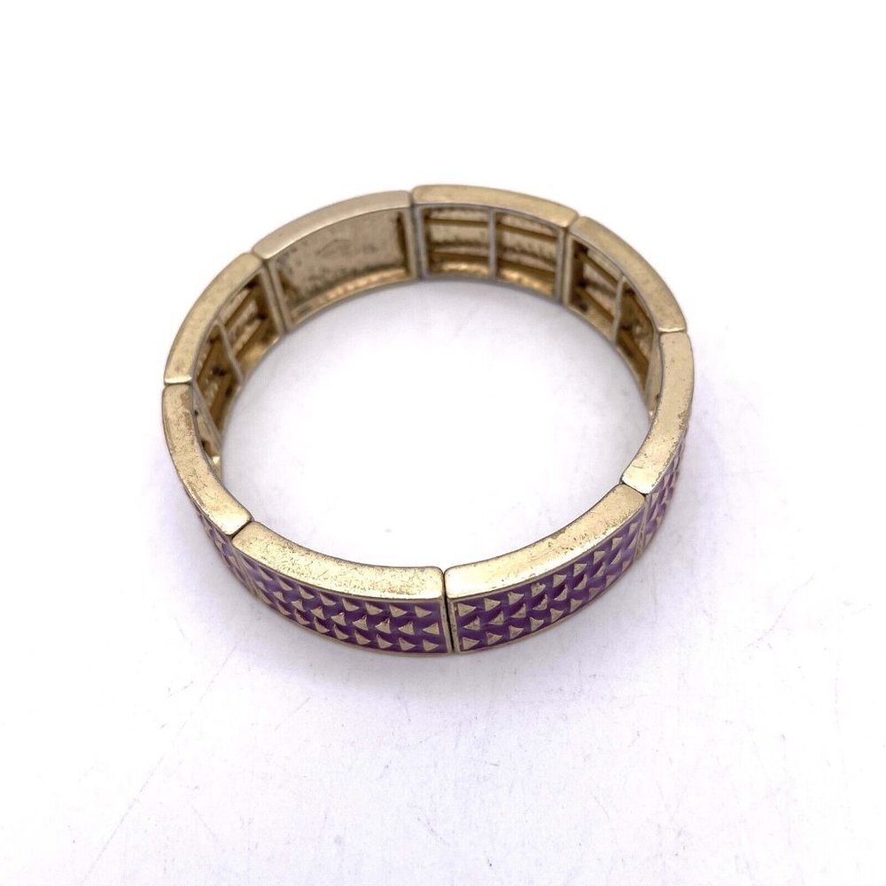Lia Sophia Rhythmic Retired Bracelet Stretch Purple Signed - Picture 3 of 4